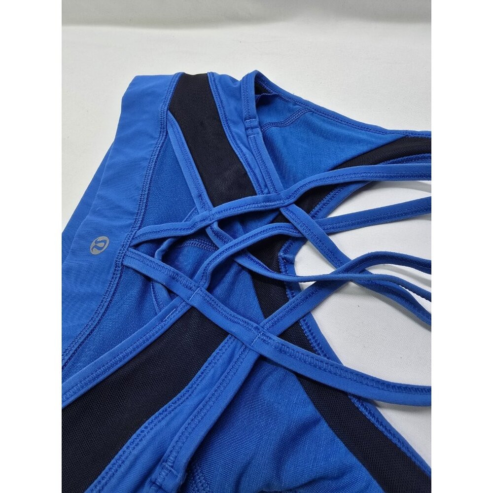LULULEMON Strap It Like It's Hot Bra Lakeside Blue Run Gym Yoga Active- SIZE 4 - Picture 6 of 8